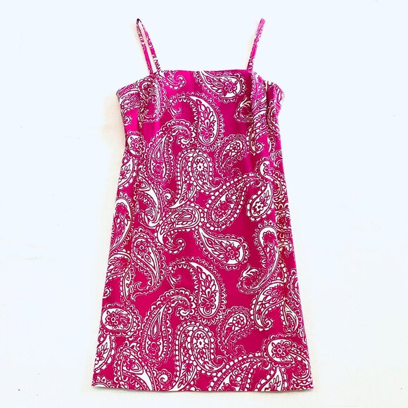 Lauren Ralph Lauren sundress Womens 10 raspberry spaghetti straps stretch preppy - Picture 1 of 9
